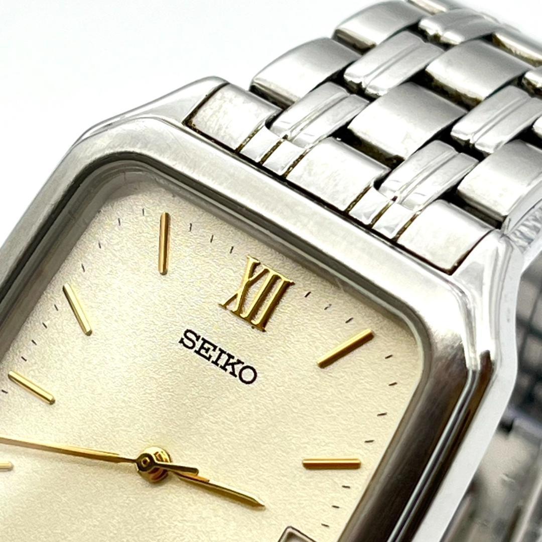 SEIKO SPIRIT レクタンギュラー デイト Quartz Men's Watch — Japanese