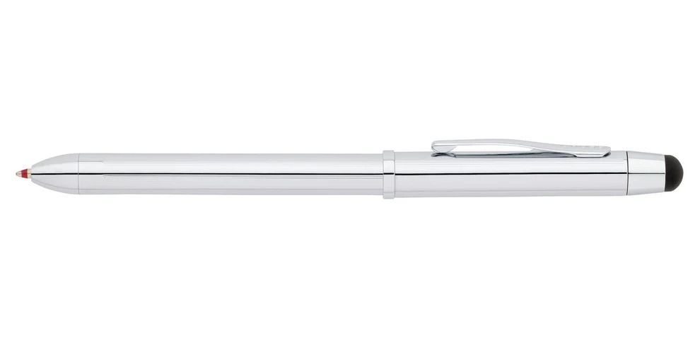 CROSS Texree Kuro AT0090-1 multifunction pen with chrome body featuring black and red ballpoint pens and 0.5mm pencil