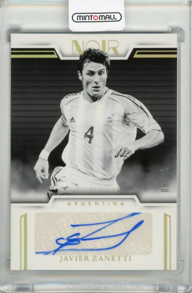 2025-26 Panini Noir Road to FIFA World Cup Javier Zanetti autograph card gold edition #3406/25 with minor stain on back