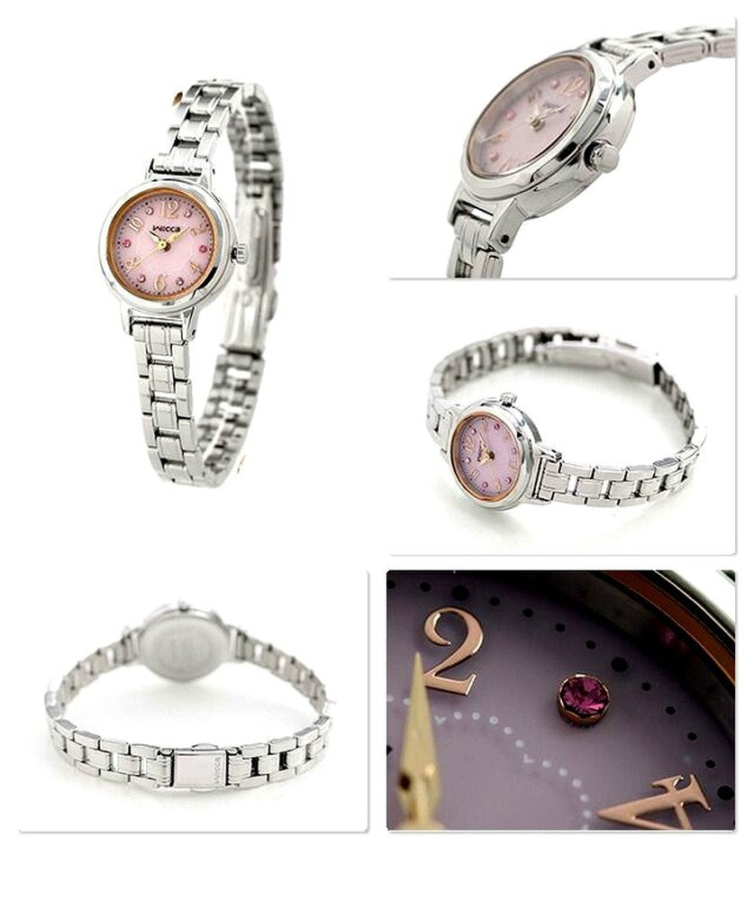 Citizen Wicca Solar Tech Watch KH9-914-93 for ladies with pink dial and silver stainless steel band