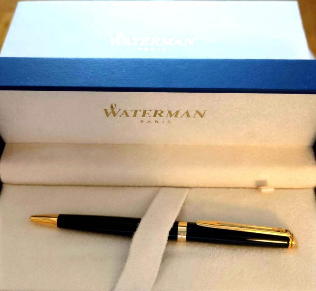 WATERMAN ballpoint pen in black and gold with sleek, elegant design