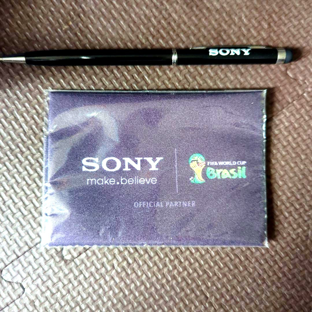 Sony black ballpoint pen with FIFA World Cup Brazil design official partner branding