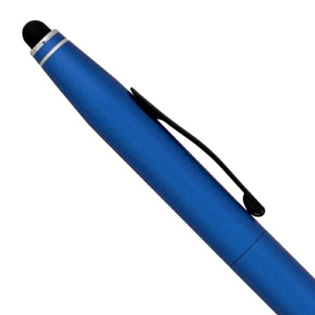CROSS Cross Tech 2 AT0652-6 metallic blue ballpoint pen stylus with brass barrel and silicone rubber cap top