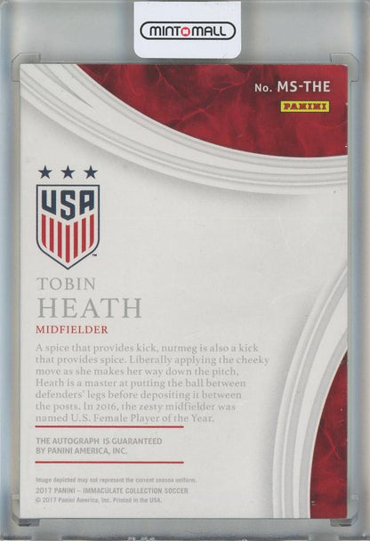 2017 Immaculate Collection Tobin Heath Marquee Signatures card #4424/75 United States National Team