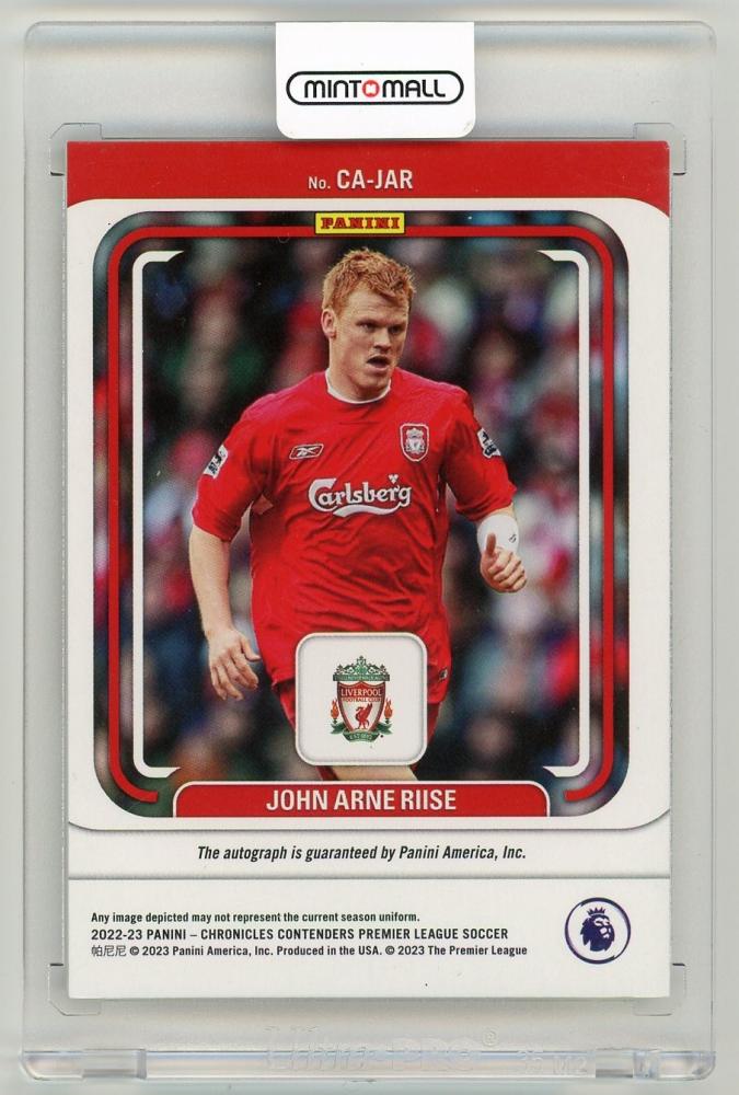 2022-23 Panini Chronicles Contenders autographed card of John Arne Riise Liverpool FC number 38 of 64