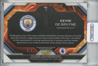 2023-24 Panini Prizm English Premier League Kevin De Bruyne Fireworks Prizms Green #12/5 card