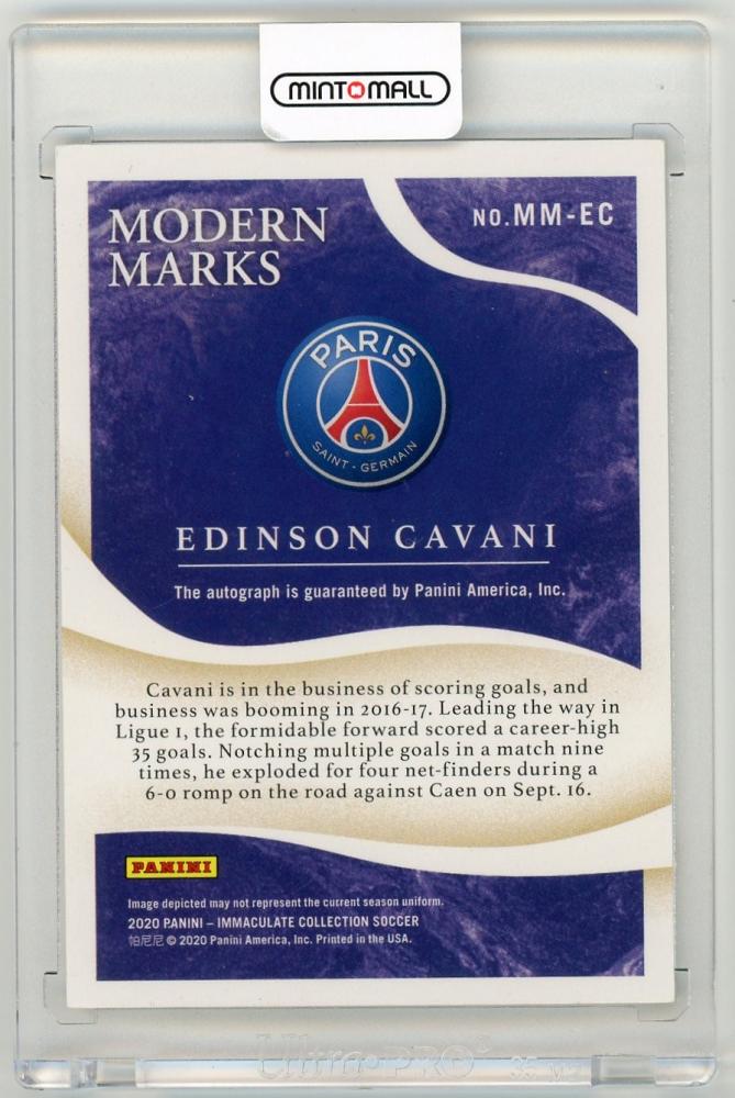 2020 Panini Immaculate Collection Edinson Cavani Modern Marks Bronze Parallel 12 of 15 Paris Saint-Germain trading card