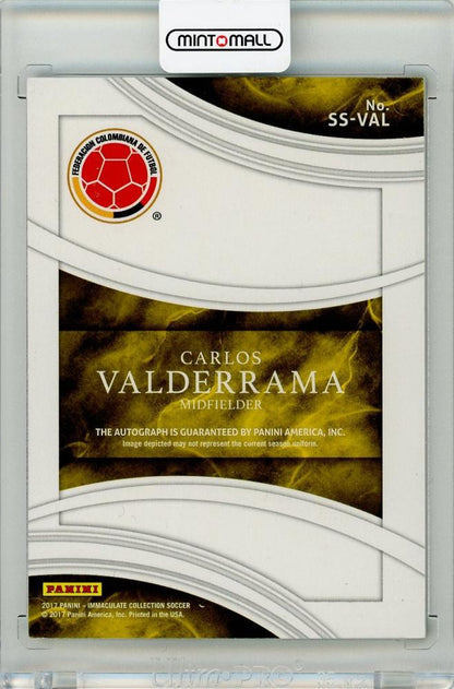 2017 Panini Immaculate Carlos Valderrama Shadowbox Signatures card numbered 5 of 50 from Colombia
