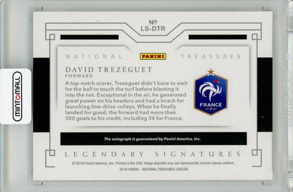 2018 Panini National Treasures David Trezeguet Legendary Signatures Bronze Parallel soccer card 9 of 25