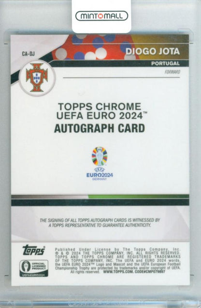 2024 Topps Chrome UEFA Euro Diogo Jota #CA-DJ Chrome Autograph Gold Refractor Parallel card from Portugal
