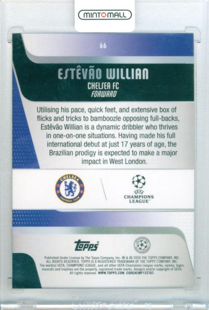 2026 Topps Uefa Japan Edition Estevao Willian #66 Base Gold Foil Parallel trading card