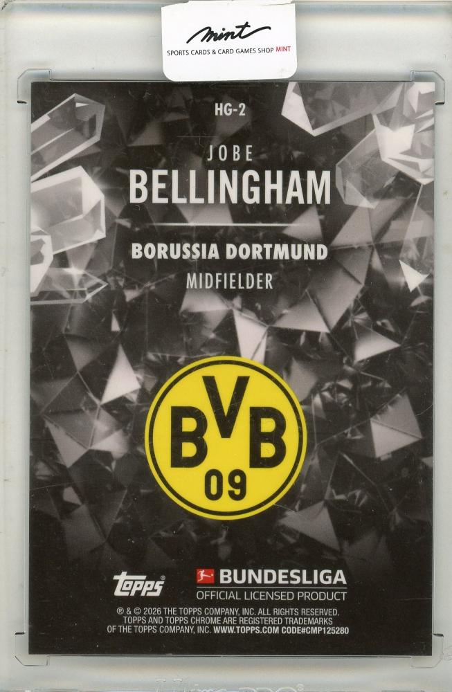 2026 Topps Chrome Bundesliga Jobe Bellingham Hidden Gems rookie card front view