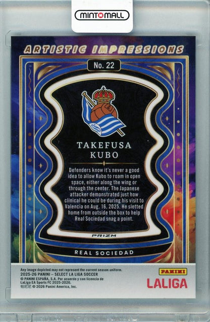 2025-26 PANINI SELECT La Liga Takefusa Kubo ARTISTIC IMPRESSIONS #22 Real Sociedad trading card