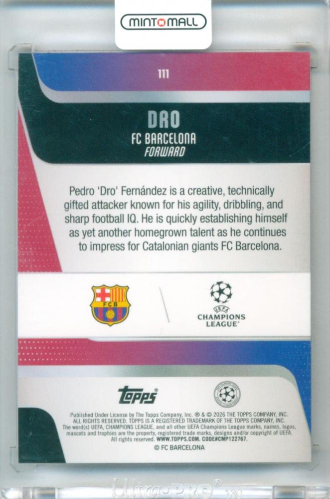 2026 Topps Uefa Japan Edition DRO #111 Base Orange Foil Parallel collectible card of FC Barcelona