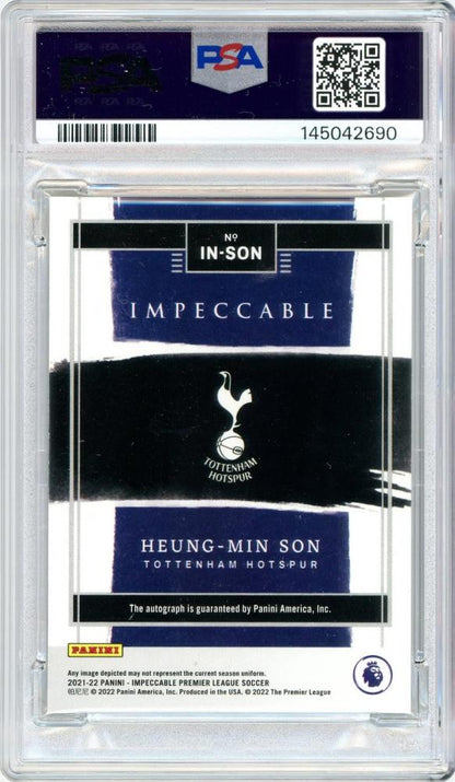2021-22 PANINI Impeccable Premier League Heung-Min Son #INSON 99 limited edition 15/99 PSA9 Mint trading card
