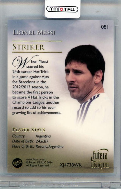 2014 Futera World Football Lionel Messi #081 Argentina collectible football card