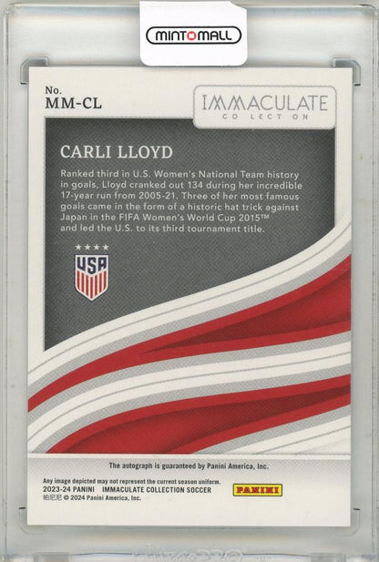 2023-24 Panini-Immaculate Collection Soccer Carli Lloyd Autograph 39/99