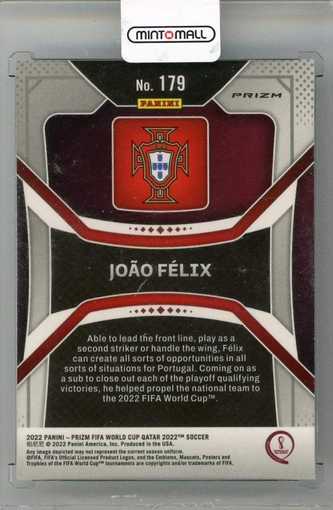 2022 PANINI PRIZM World Cup Prizms Choice Zebra card #179 featuring Joao Felix from Portugal