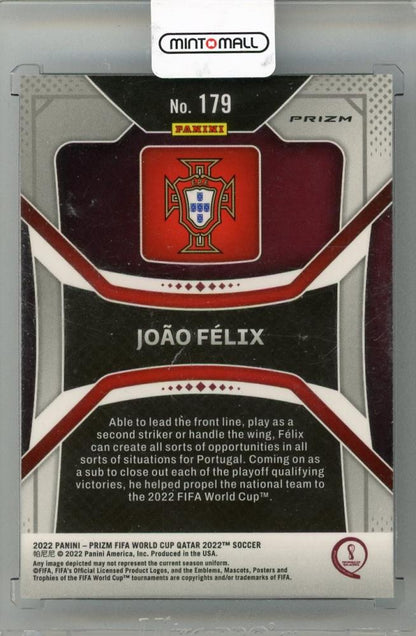 2022 PANINI PRIZM World Cup Prizms Choice Zebra card #179 featuring Joao Felix from Portugal