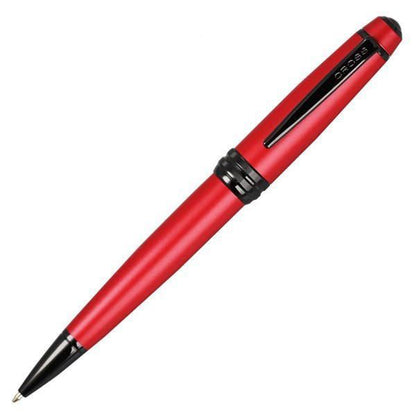 Cross Bailey ballpoint pen with brass base, red PVD body, polished black PVD clip and ring