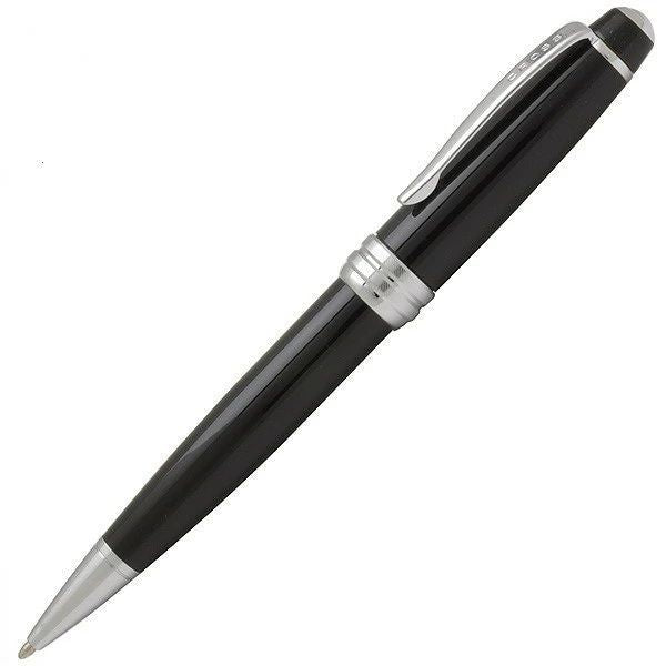 Cross Bailey Black oil-based ballpoint pen with brass and chrome finish and twist-type mechanism