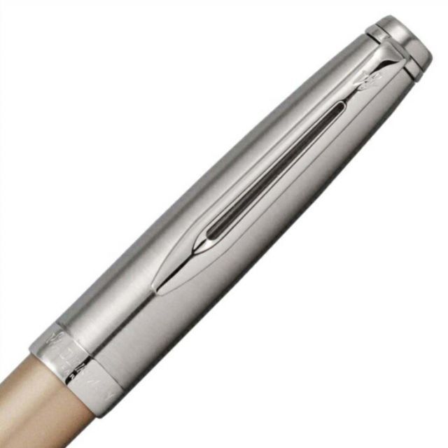 Waterman Emblem Delux Gold CT ballpoint pen with premium resin lacquer body and palladium trim