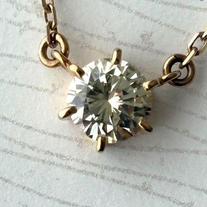 Mikimoto 084 necklace in K18 gold with a single 0.66ct diamond pendant weighing 10.2 grams
