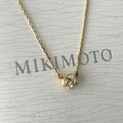 Mikimoto 084 necklace in K18 gold with a single 0.66ct diamond pendant weighing 10.2 grams