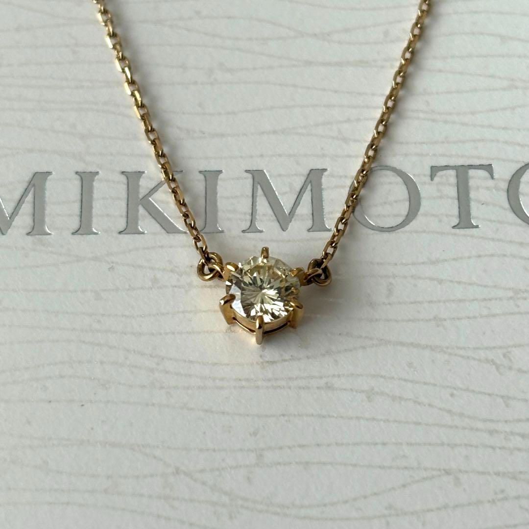 Mikimoto 084 necklace in K18 gold with a single 0.66ct diamond pendant weighing 10.2 grams