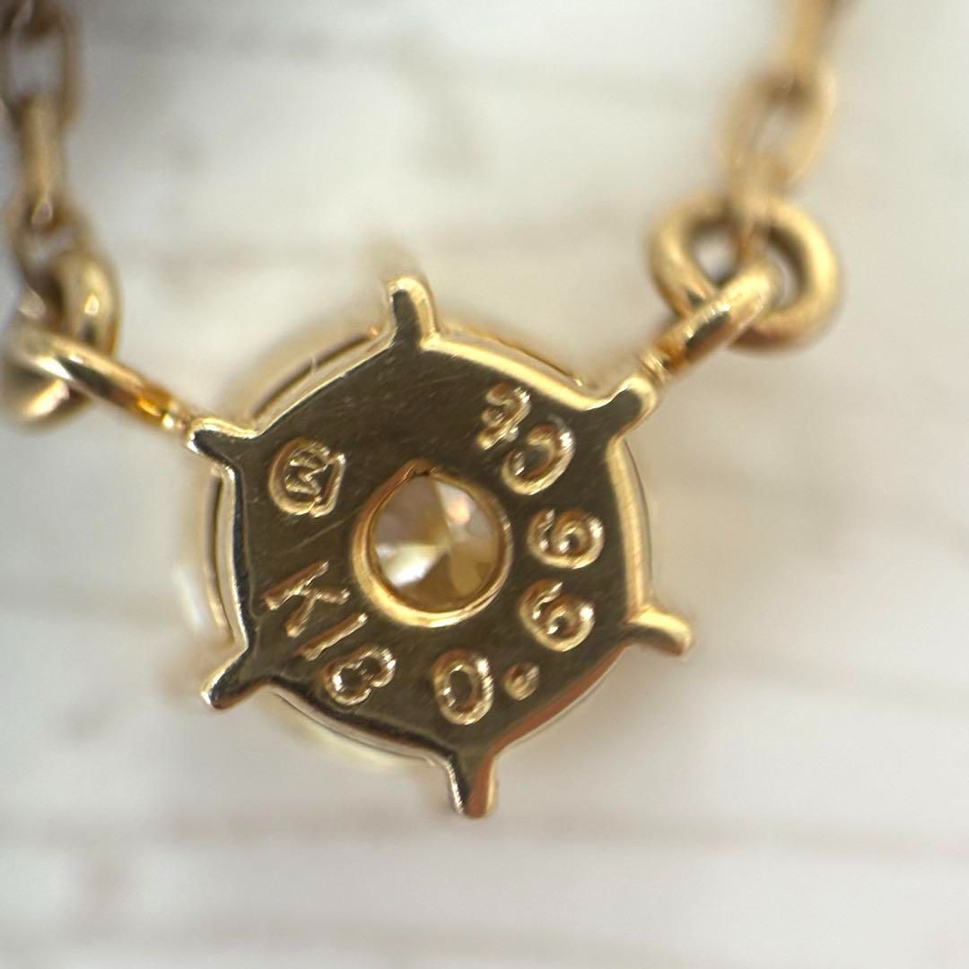 Mikimoto 084 necklace in K18 gold with a single 0.66ct diamond pendant weighing 10.2 grams