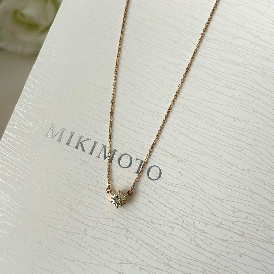 Mikimoto 084 necklace in K18 gold with a single 0.66ct diamond pendant weighing 10.2 grams