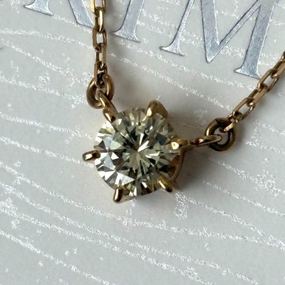 Mikimoto 084 necklace in K18 gold with a single 0.66ct diamond pendant weighing 10.2 grams