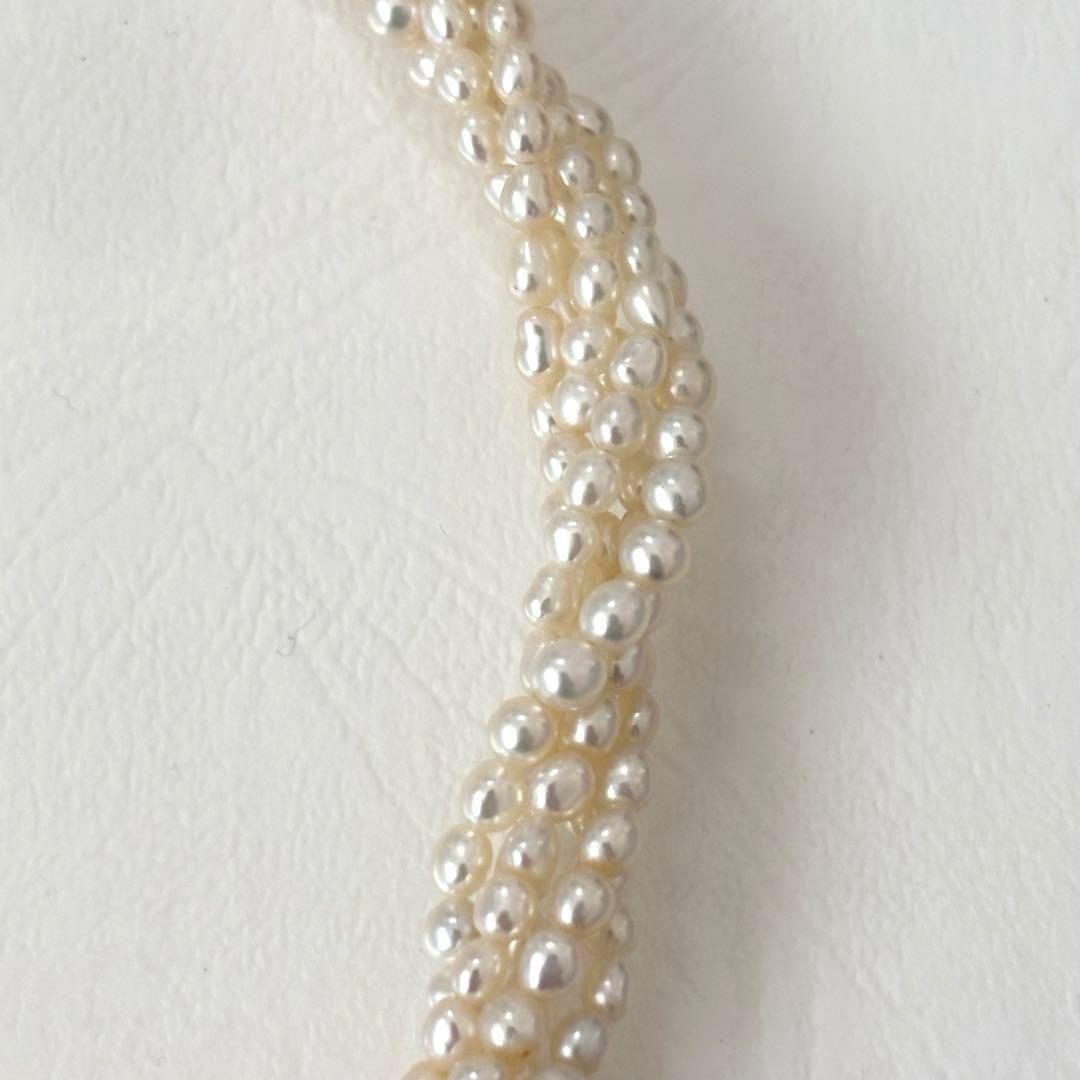 429 Tassaki K18 5-String Pearl Necklace with round pearls and 41 cm gold chain