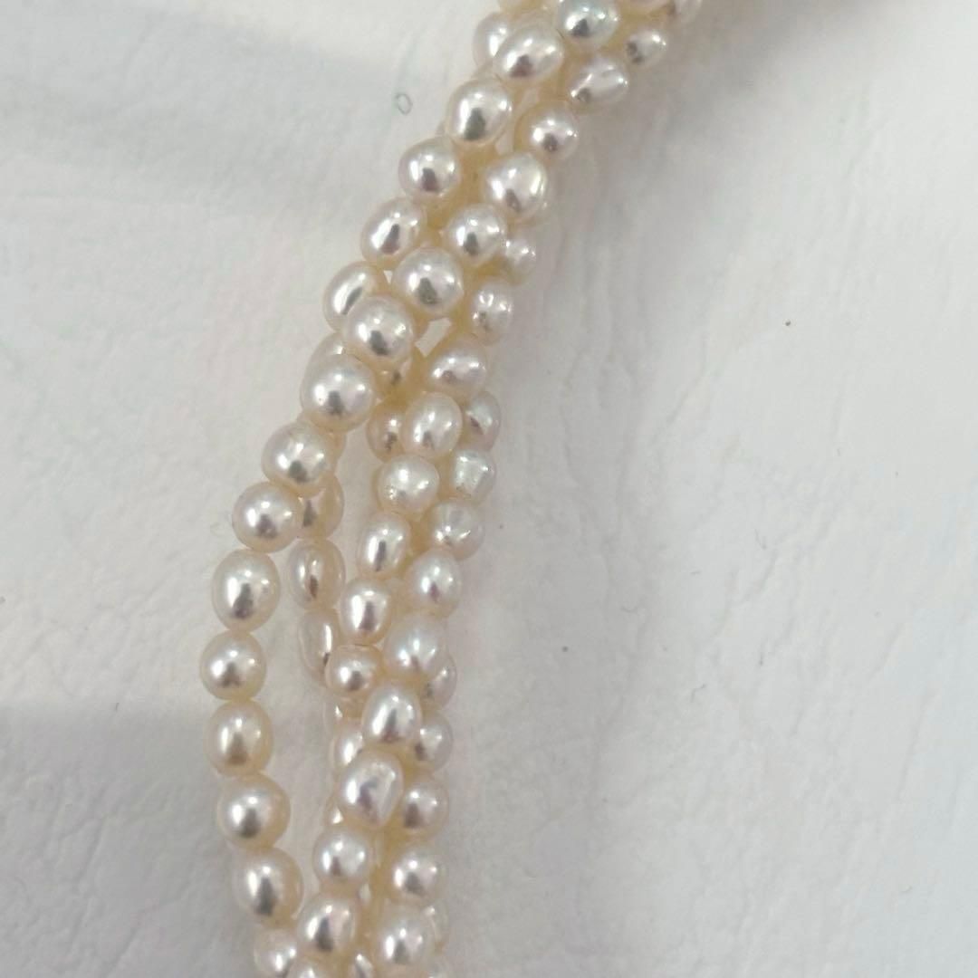 429 Tassaki K18 5-String Pearl Necklace with round pearls and 41 cm gold chain