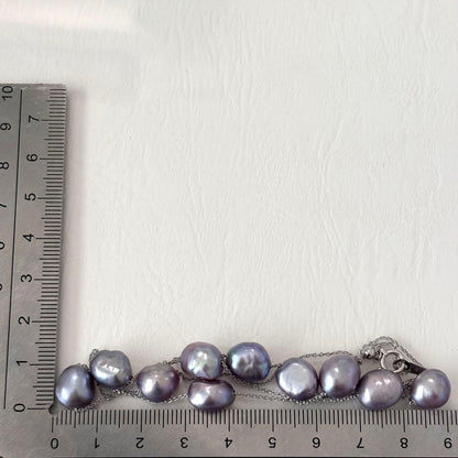 381 Tasaki K18 gold necklace featuring purple pearls with adjustable 38-45 cm length