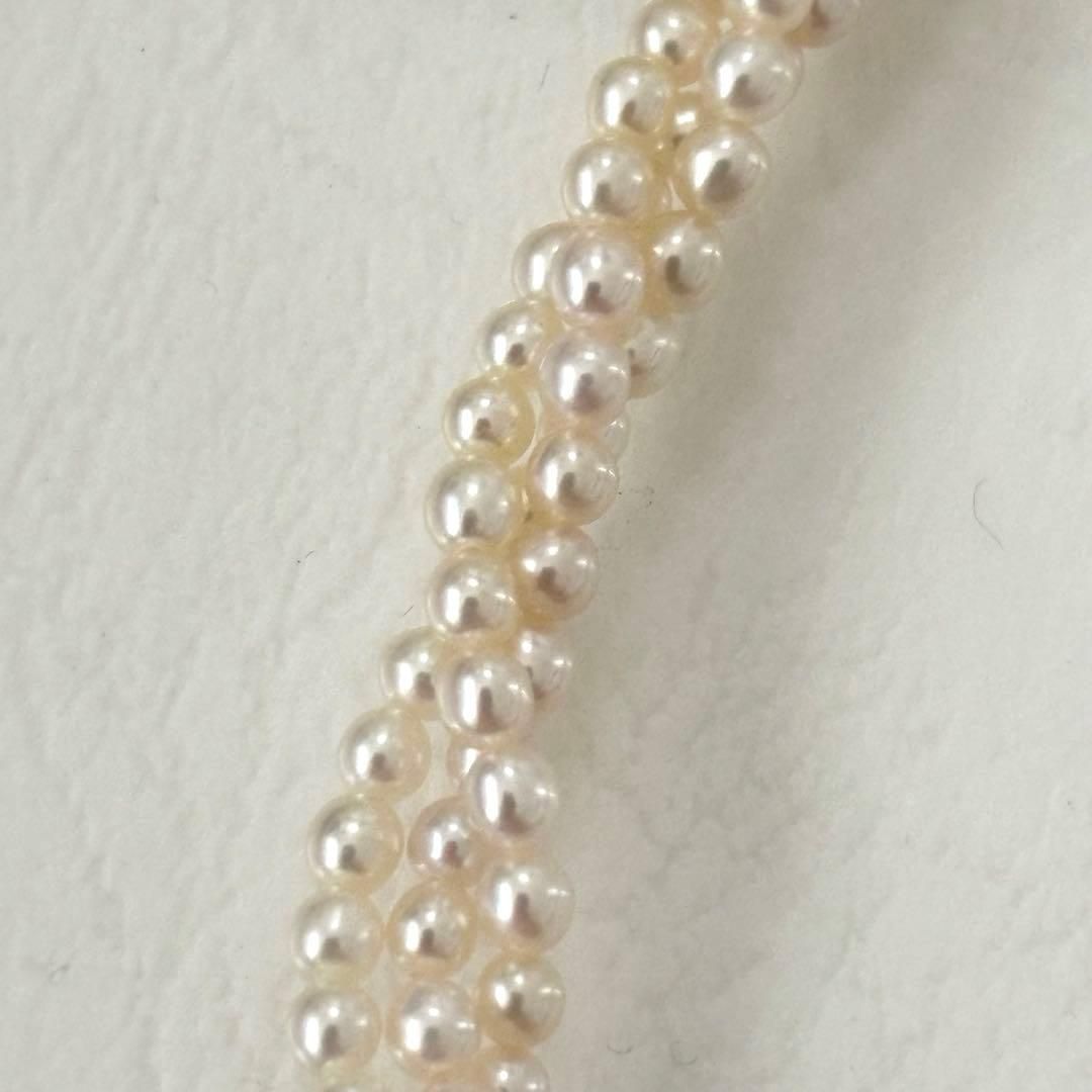 428 Tasaki silver necklace with three rows of approximately 2.7-2.9mm pearls and silver clasp