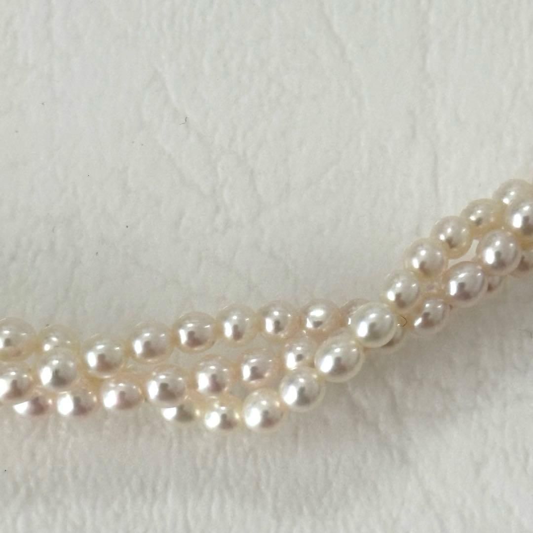428 Tasaki silver necklace with three rows of approximately 2.7-2.9mm pearls and silver clasp