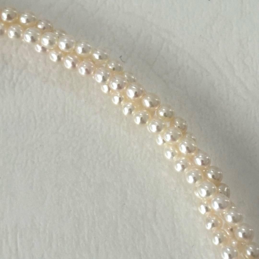 428 Tasaki silver necklace with three rows of approximately 2.7-2.9mm pearls and silver clasp