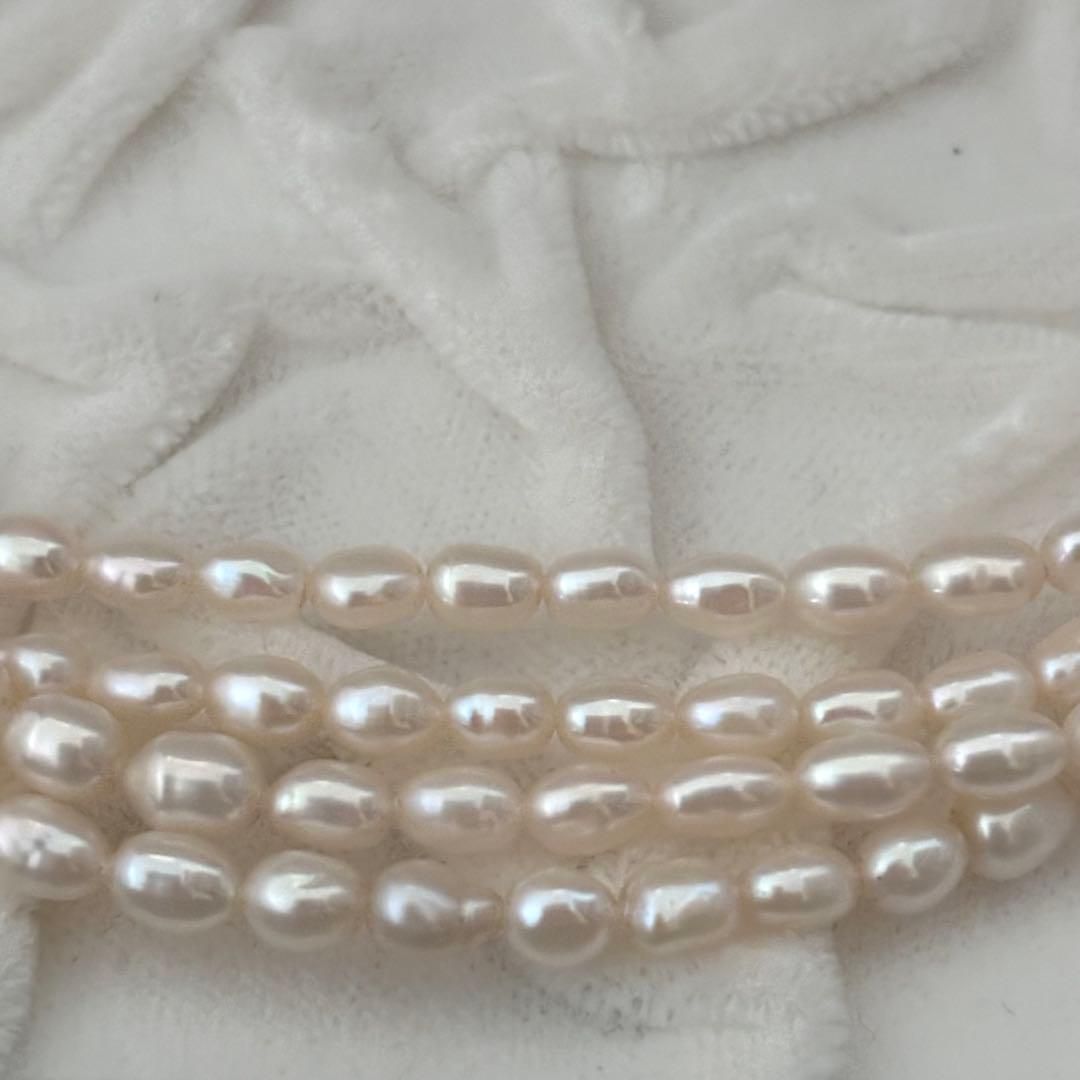 219 Tasaki long necklace made of silver with pearls, approximately 163 cm in length