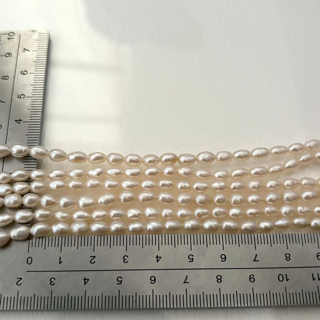 219 Tasaki long necklace made of silver with pearls, approximately 163 cm in length