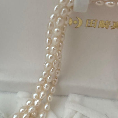 219 Tasaki long necklace made of silver with pearls, approximately 163 cm in length