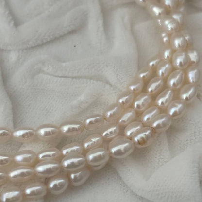 219 Tasaki long necklace made of silver with pearls, approximately 163 cm in length