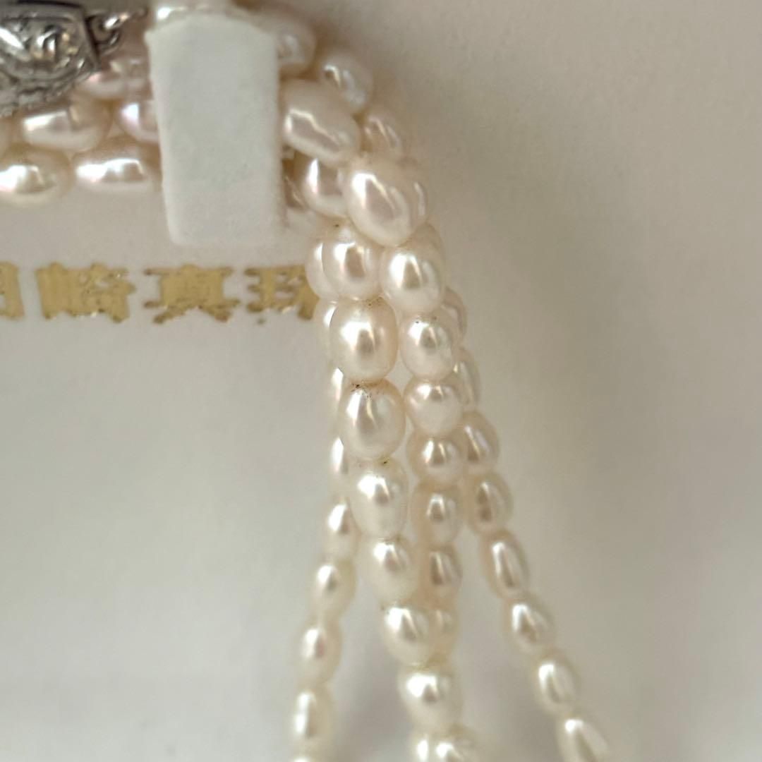 219 Tasaki long necklace made of silver with pearls, approximately 163 cm in length