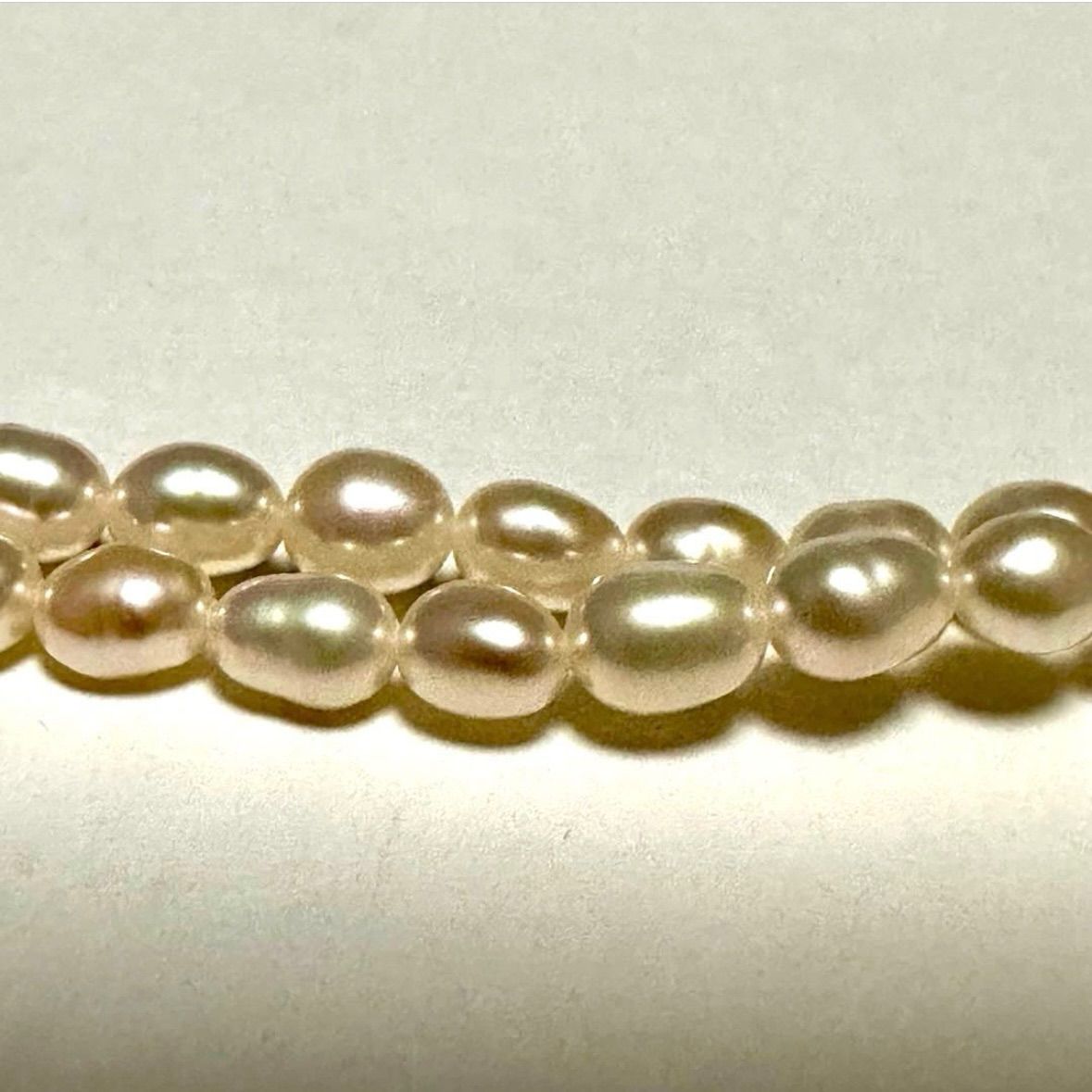Tasaki Law two-strand white freshwater pearl necklace with silver clasp, 42.5 cm length