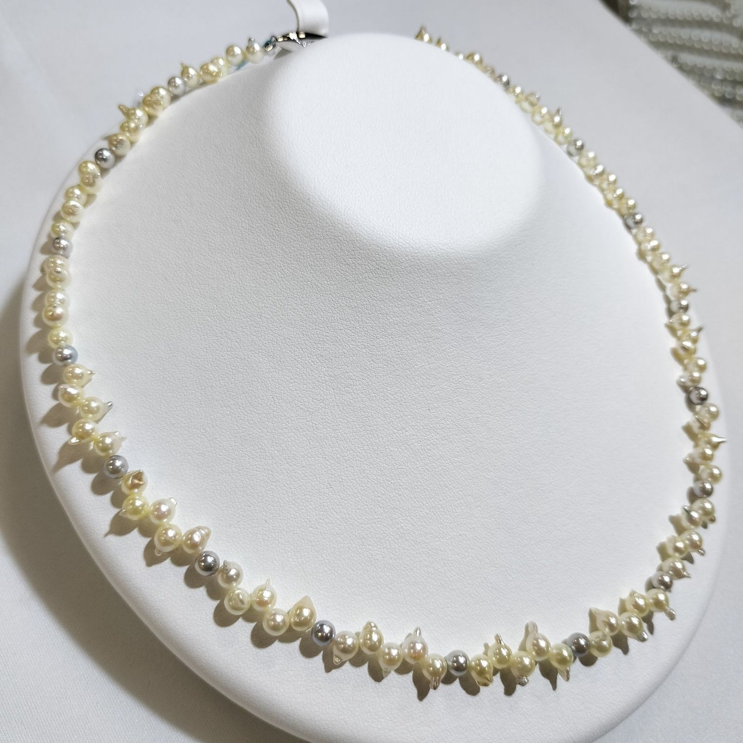 Akoya Pearl Cleopatra Necklace featuring 4.5-5mm untreated pearls on a 51cm strand