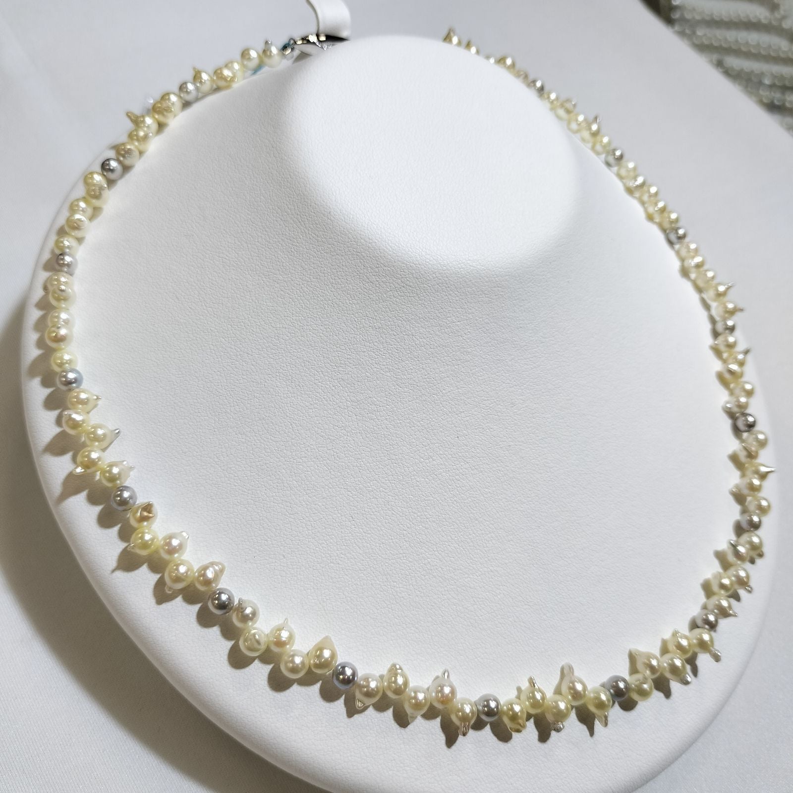Akoya Pearl Cleopatra Necklace featuring 4.5-5mm untreated pearls on a 51cm strand