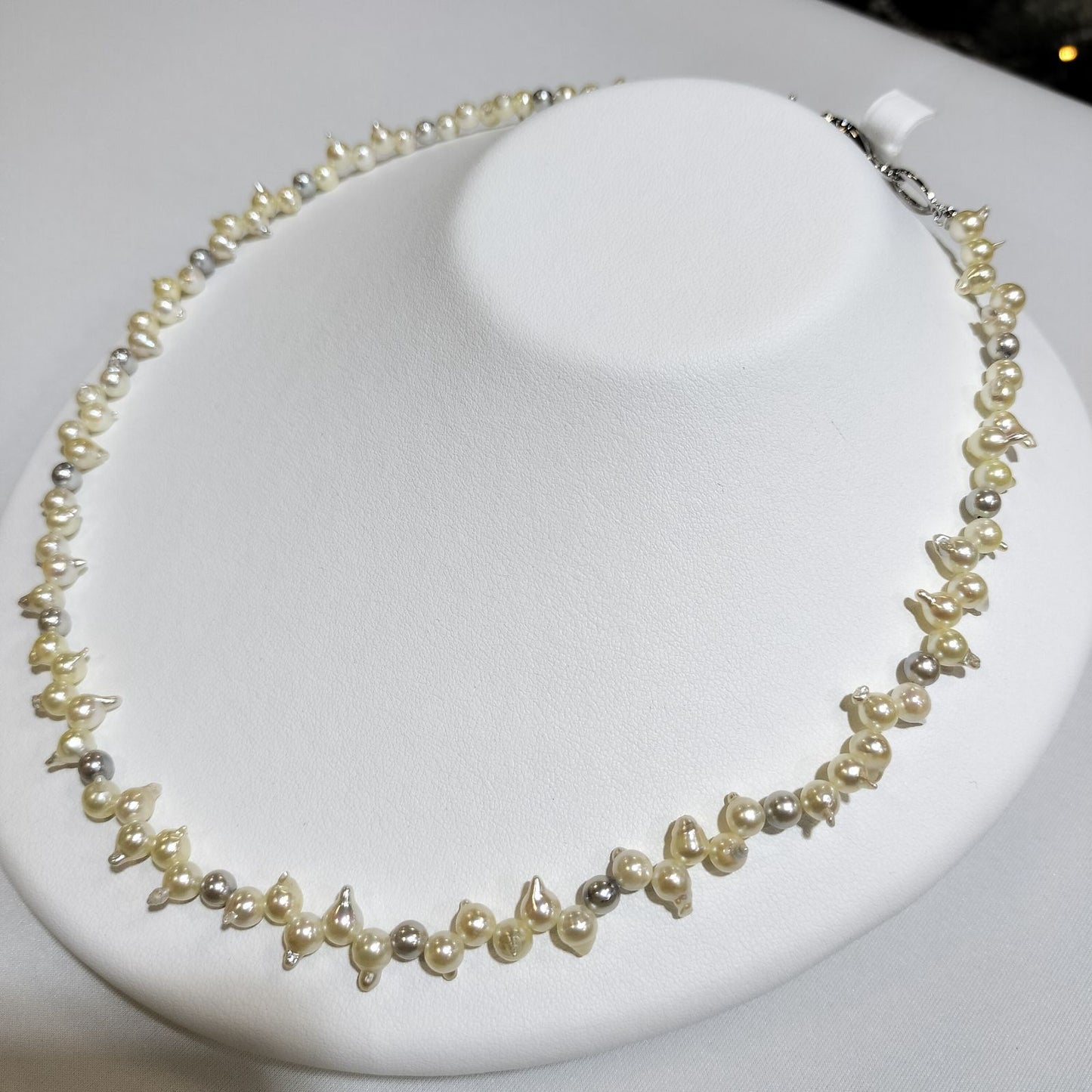 Akoya Pearl Cleopatra Necklace featuring 4.5-5mm untreated pearls on a 51cm strand