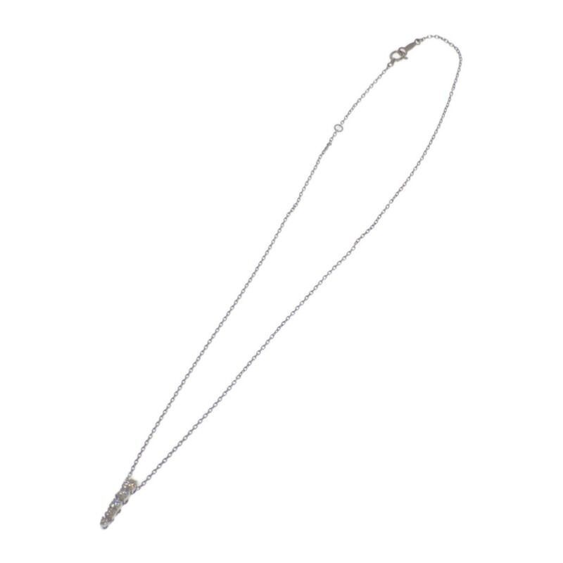 Gradation necklace in K18 white gold with 0.37ct diamonds and 42cm chain
