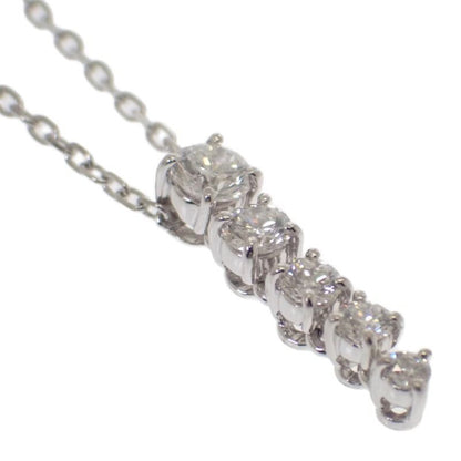 Gradation necklace in K18 white gold with 0.37ct diamonds and 42cm chain