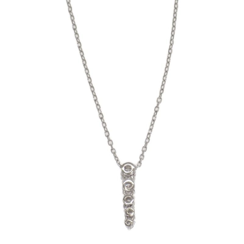 Gradation necklace in K18 white gold with 0.37ct diamonds and 42cm chain